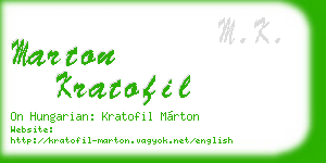 marton kratofil business card
