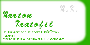 marton kratofil business card